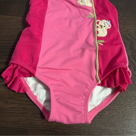 Size 3-6 Months Gymboree Surf Adventure Pink Koala Bear Swimsuit Swim Suit - Picture 2 of 8